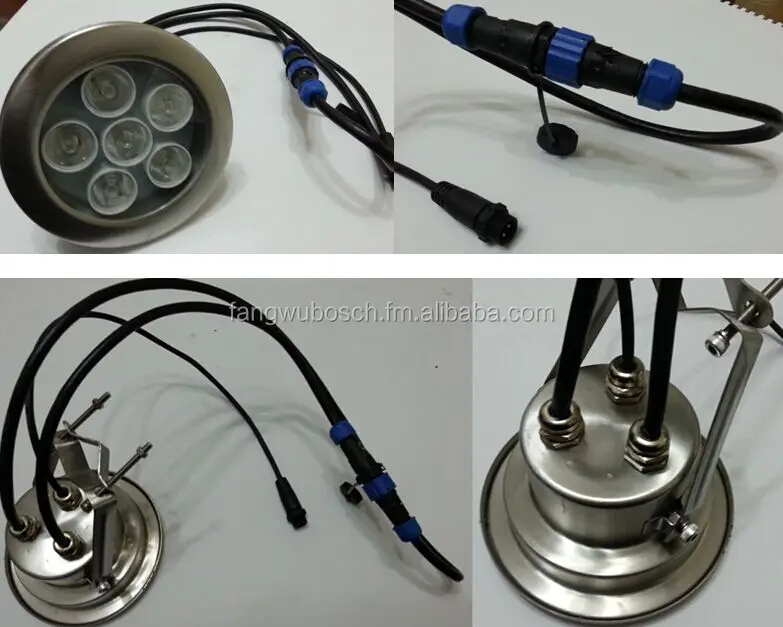 All s-steel Underwater dry fountain LED lamp(with water back hole on lamp plate)