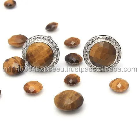 Tiger Eye & Zircon holder wooden jewelry holder wooden jewelry Cufflink