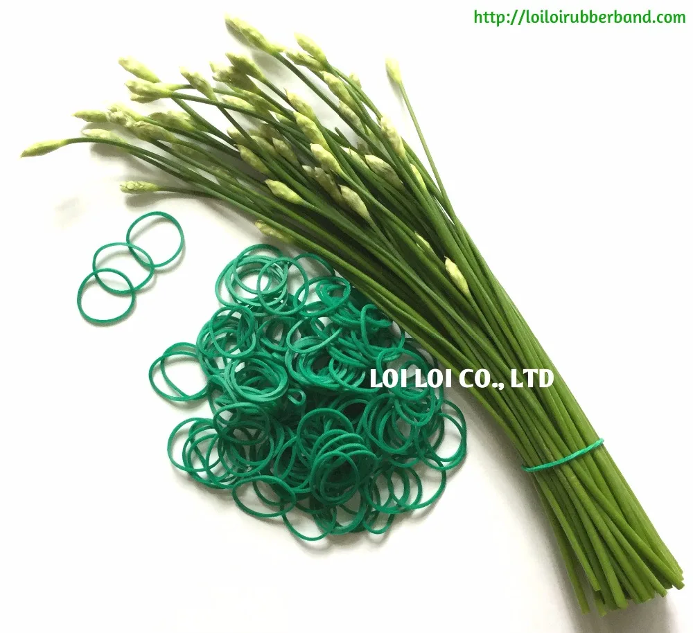 25mm Transparent Green Rubber Band for Vegetables Eco-friendly and elastic / Special size 25*2*2 very strong rubber band