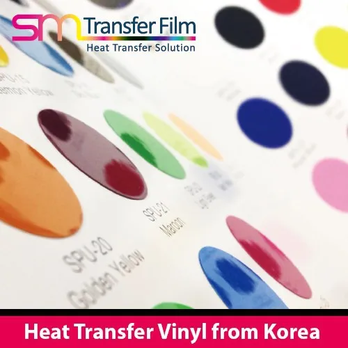 SMTF PU HTV Heat Transfer Vinyl for garments and easy weeding, Assorted colors made in Korea