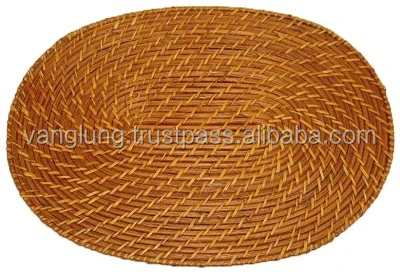 Vietnam Supplier Elegant Wicker Rattan Placemats Round For Wedding Table Decoration With Reasonable Price