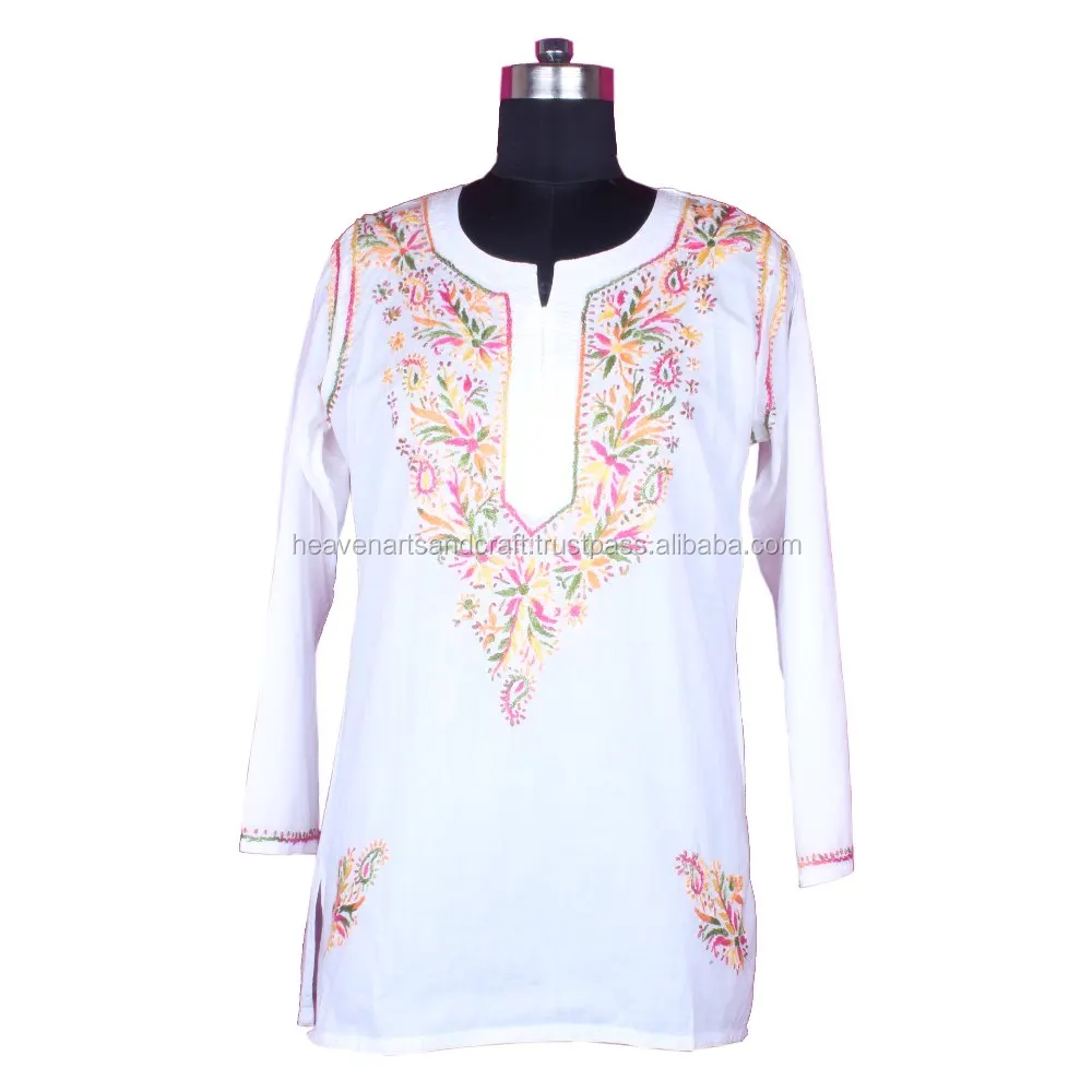 DR155 Chicken Work Kurti For Women Cotton Chikankari shirt tunic Women wear embroidery casual party wear top blouse lucknowi
