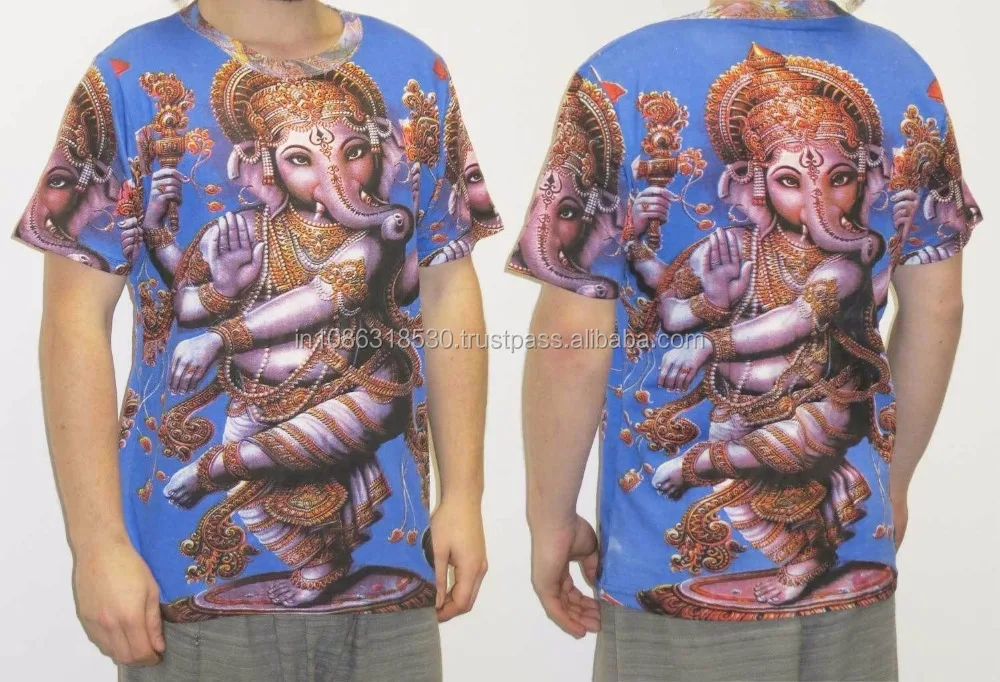 Gods & Ganesha DIVINE Indian Hindu Indian Lord Deity T shirt Psychedelic Unisex wear Hippie Dj Art T - Shirt shirt M / L / Xl