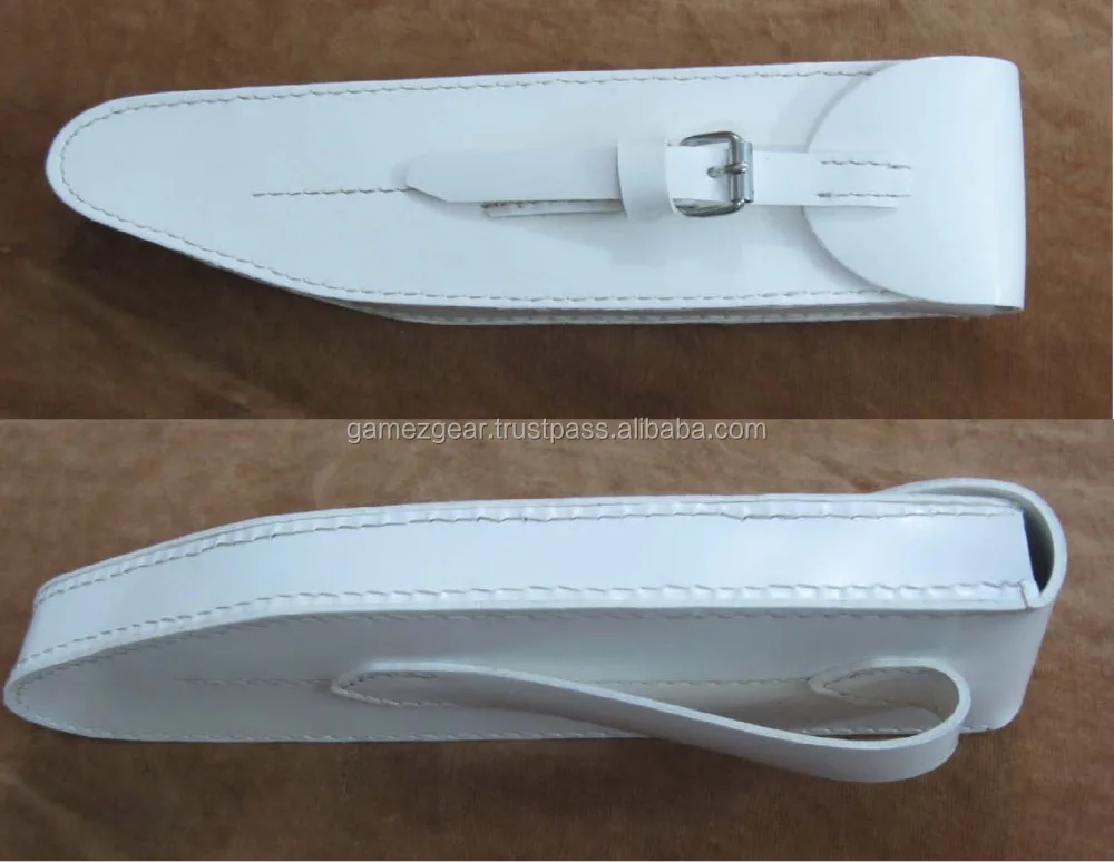 Fine Quality White PVC Flute Pouch - Gloss and Genuine Leather