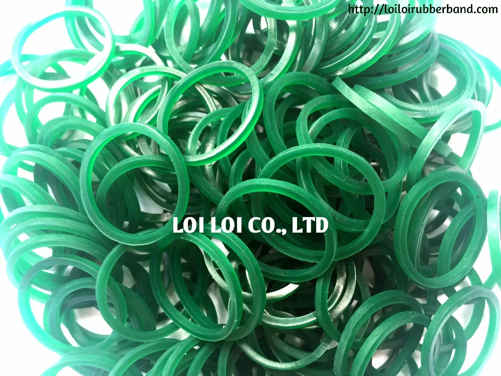 25mm Transparent Green Rubber Band for Vegetables Eco-friendly and elastic / Special size 25*2*2 very strong rubber band