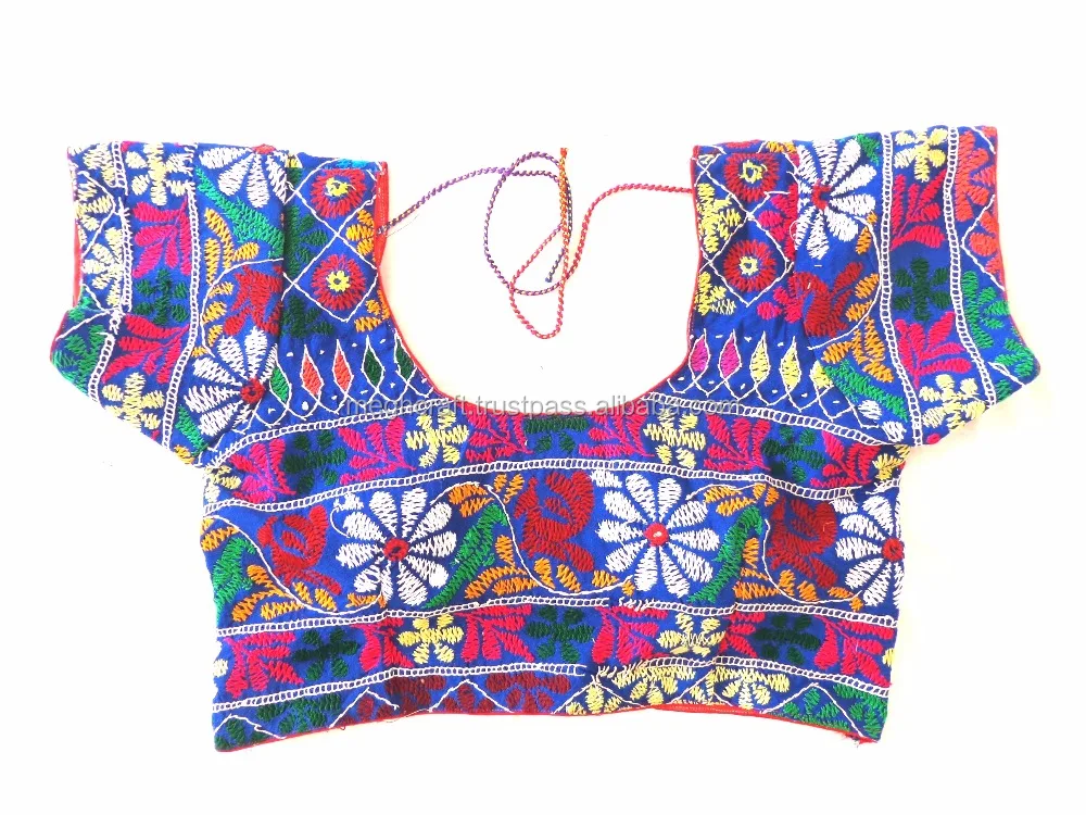 Wholesale ready made blouse-Indian kutch embroidered blouse - fashion wear cotton readymade blouses - Bollywood style clothings