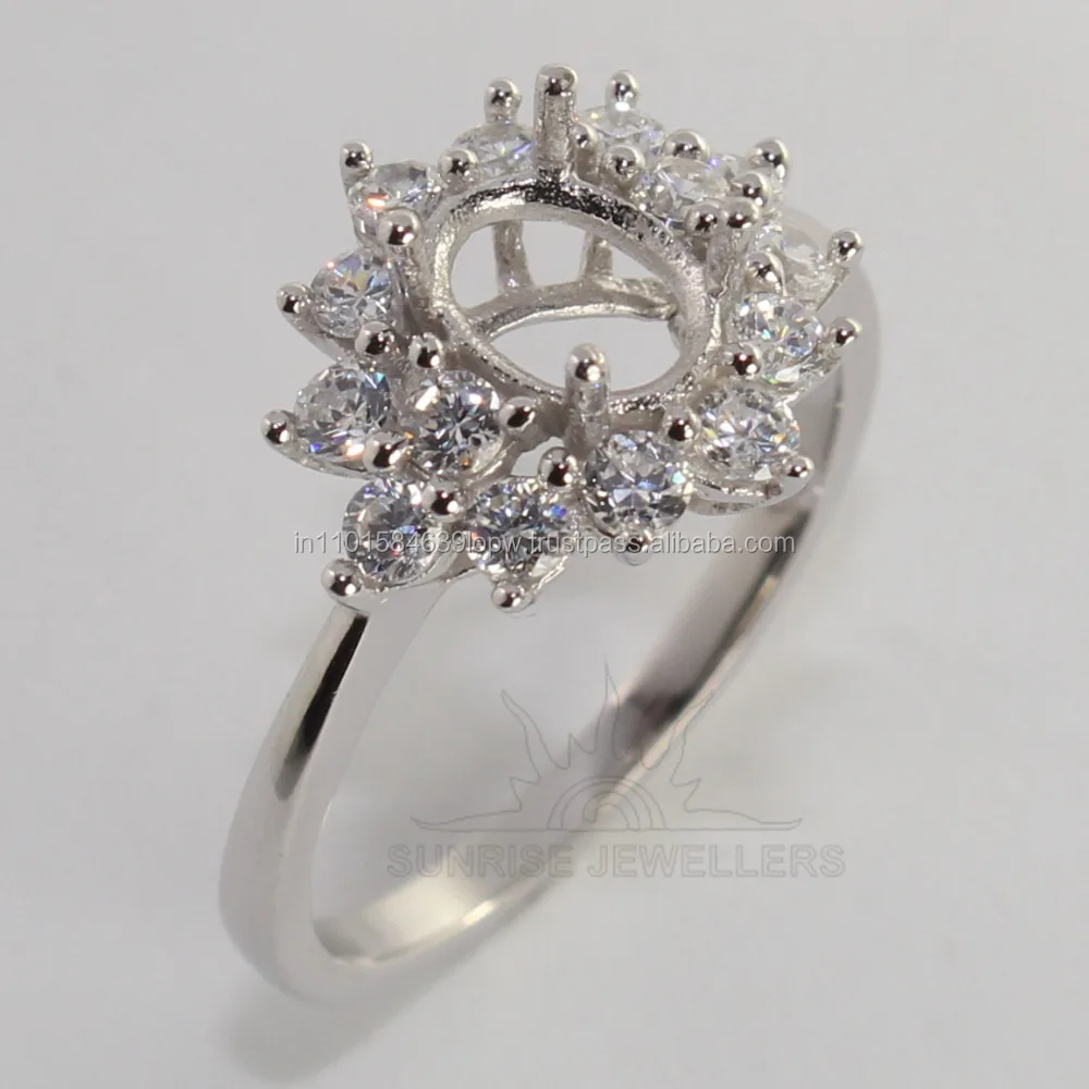 Set Your Own Choice Best Selling Classic Sporty 925 Solid Sterling Silver pearl ring mountings No Stone Jewellery