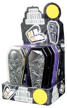 METAL RELIEF COFFIN CIG CASE #026881C