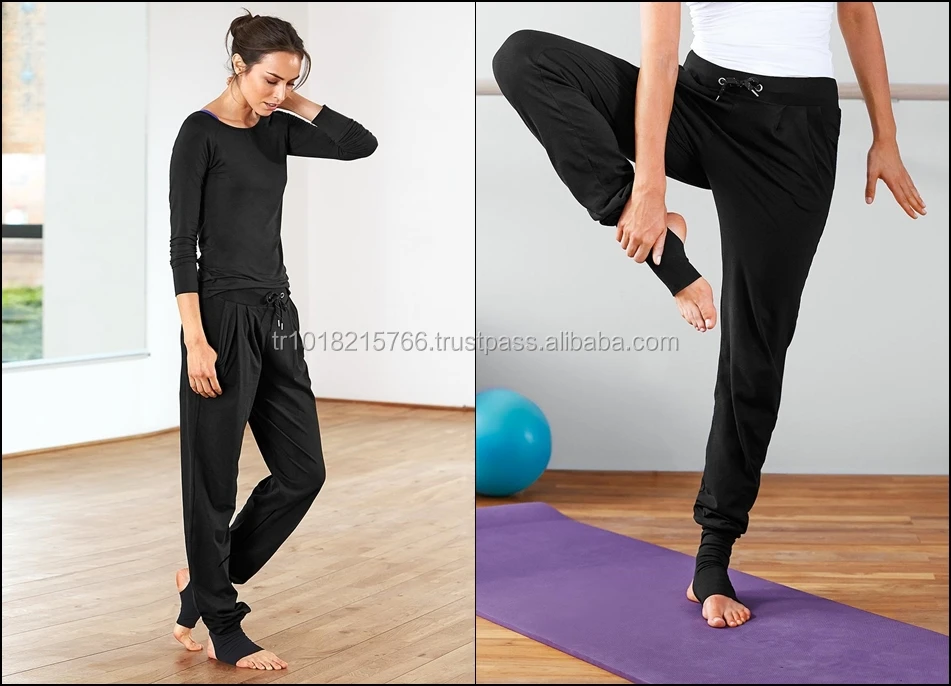 Activewear ! Sports Casual Yoga Fitness Leggings Trouser / Extra Long  / Black Pant / Dance  wear