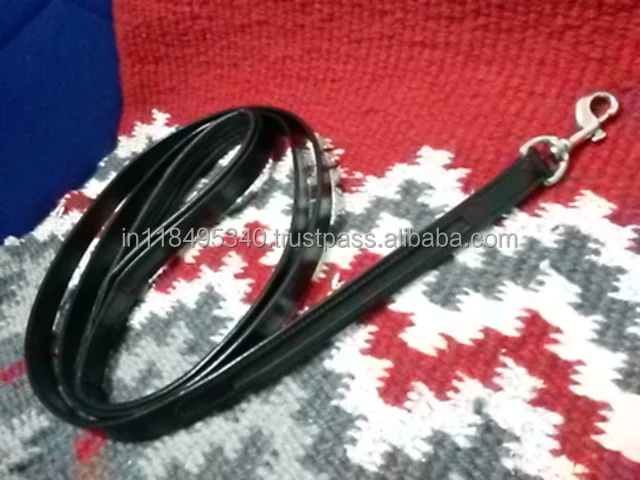 HIGH QUALITY GENUINE LEATHER EMPTY CHANNEL DOG LEAD WITH REAL LEATHER SUPER SOFT PADDED HANDLE FOR BETTER GRIP