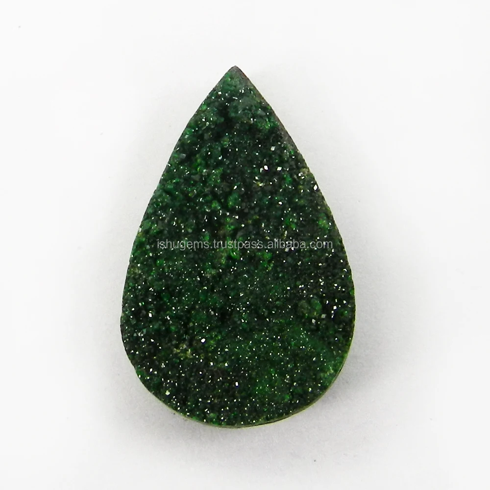 Fine Minerals Uvarovite Garnet 2.0X3.1cm Pear Freeform 8.13 Gms, Semi Precious Natural Gemstone Loose Gemstone IG3270