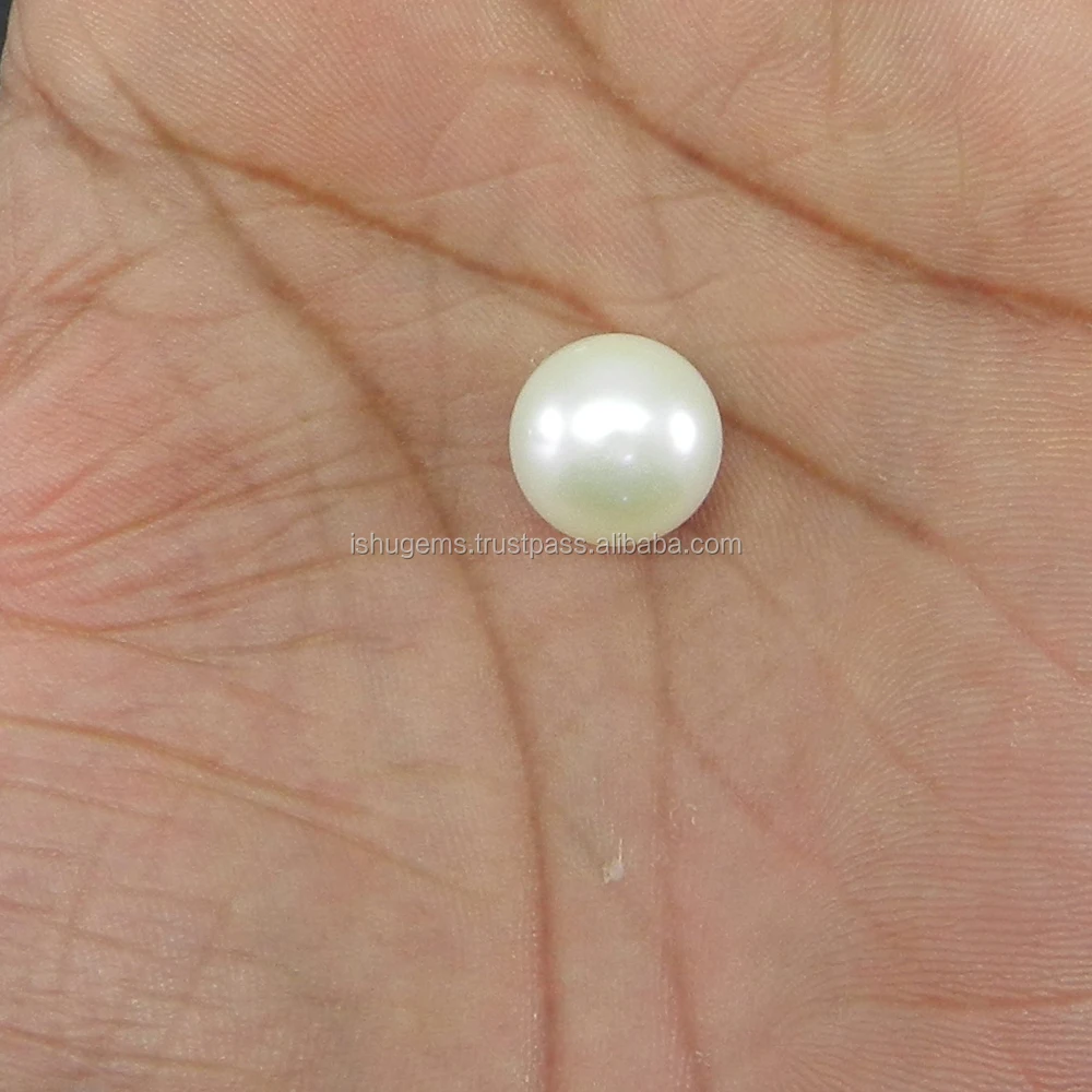 Natural White Pearl Round Cabochon Gemstone 13mm Loose Gemstone for Pendant