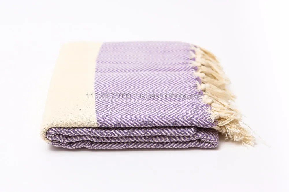 Herringbone Classic Pestemal Turkish Towels, Hamam Wholesale - Blanket - Blue Classic Collection Oem Customize .