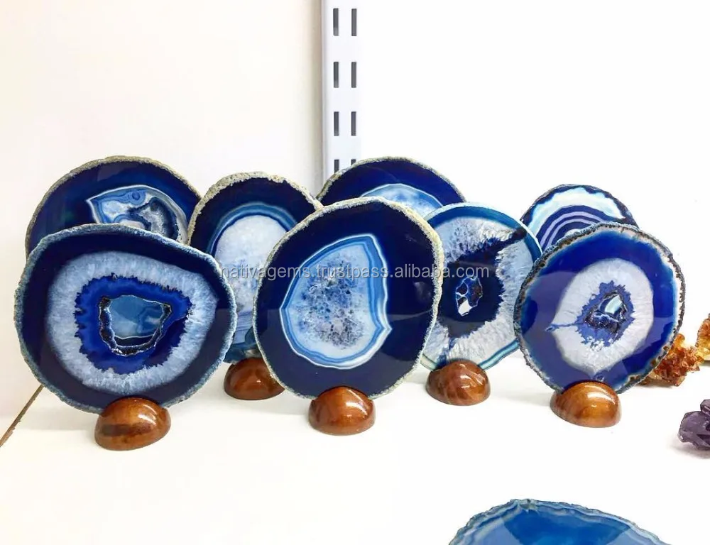 Natural AGATE Slices High Quality Handmade Mineral Gemstones in Pink Green Brown for Decorative Applications