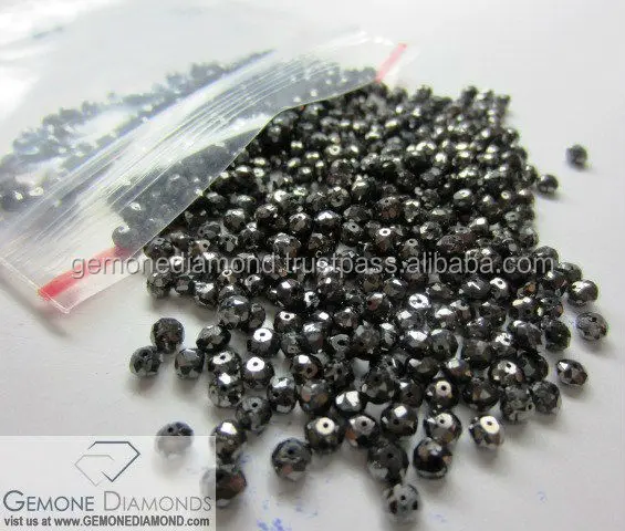 100% Natural Black Diamonds Beads Faceted For Customize Jewelry At Bottom Price,2 mm to 4 mm Black Faceted Diamond Beads