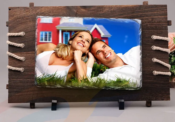 
SH39 18x26cm Big Rectangular Shape Stone with Frame for Sublimation 
