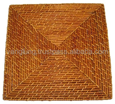 Vietnam Supplier Elegant Wicker Rattan Placemats Round For Wedding Table Decoration With Reasonable Price