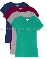 
Cheap price wholesale promotional 100% cotton plain v-neck t shirt . 