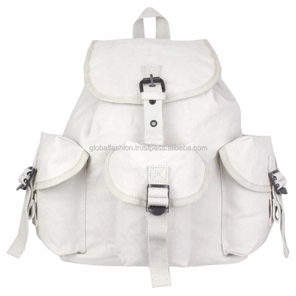 Eco-friendly OEM/ODM wash outdoor recycled canvas vintage retro backpack