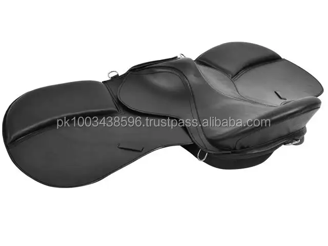 Black / Brown English Dressage Treeless Endurance GP all purpose leather saddle for horse