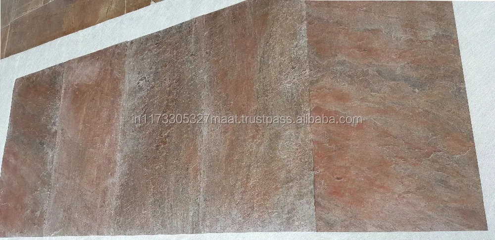 
size 122x61cm Copper Red slate stone veneer sheet 