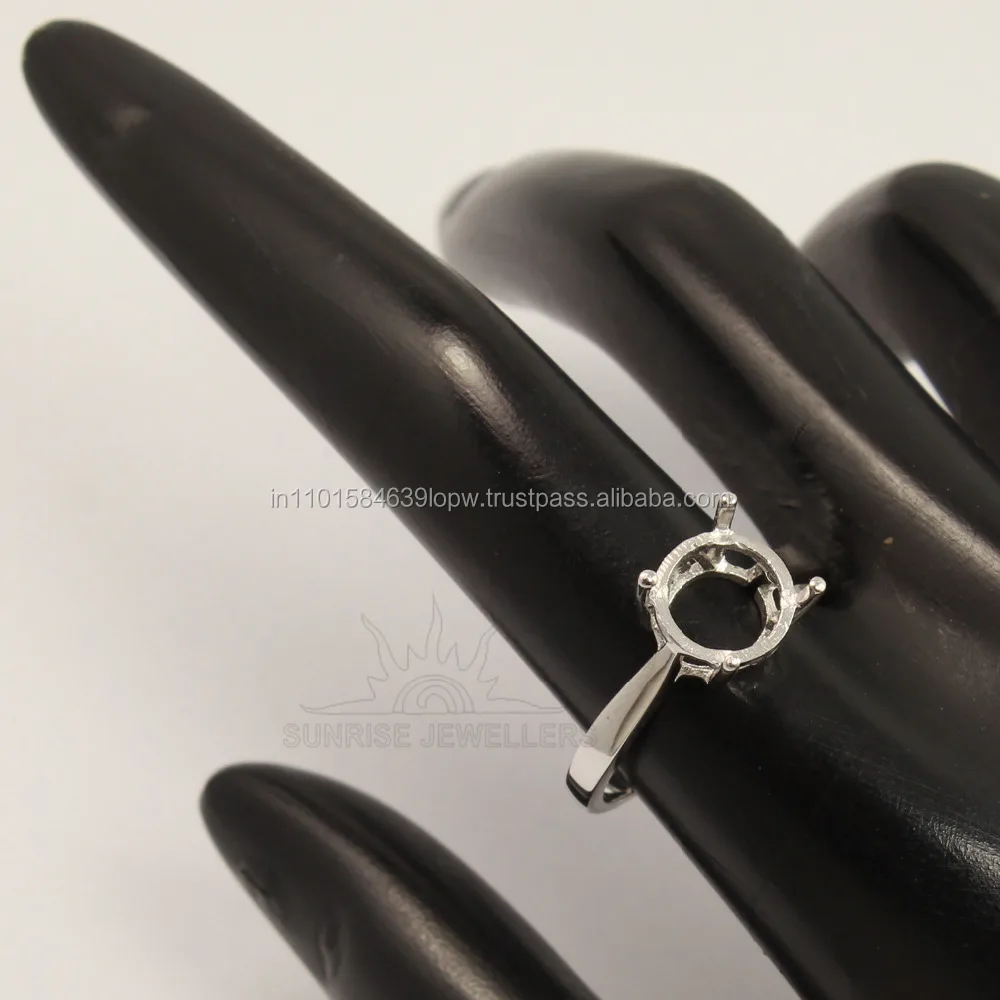 9 MM Round Semi Mount Ring-unique Ring-without Stone Ring-ready to Be Set with Your Own Stone-925 Sterling Silver 925 Trendy