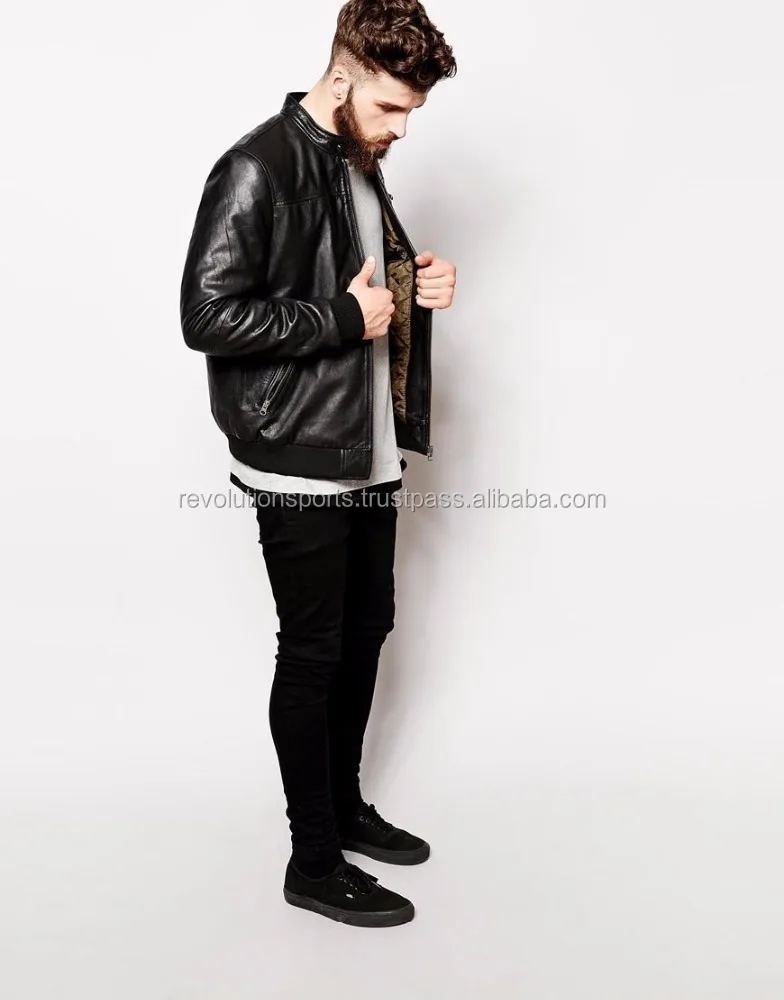 Exotic Tan Leather jacket for winter with 100% cowhide Leather new customized designs styles 2017 hot seller