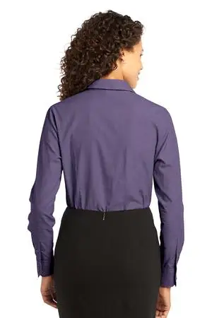 Port Authority Ladies Crosshatch Easy Care Shirt - 60/40 cotton/poly, front and back darts and comes with your logo