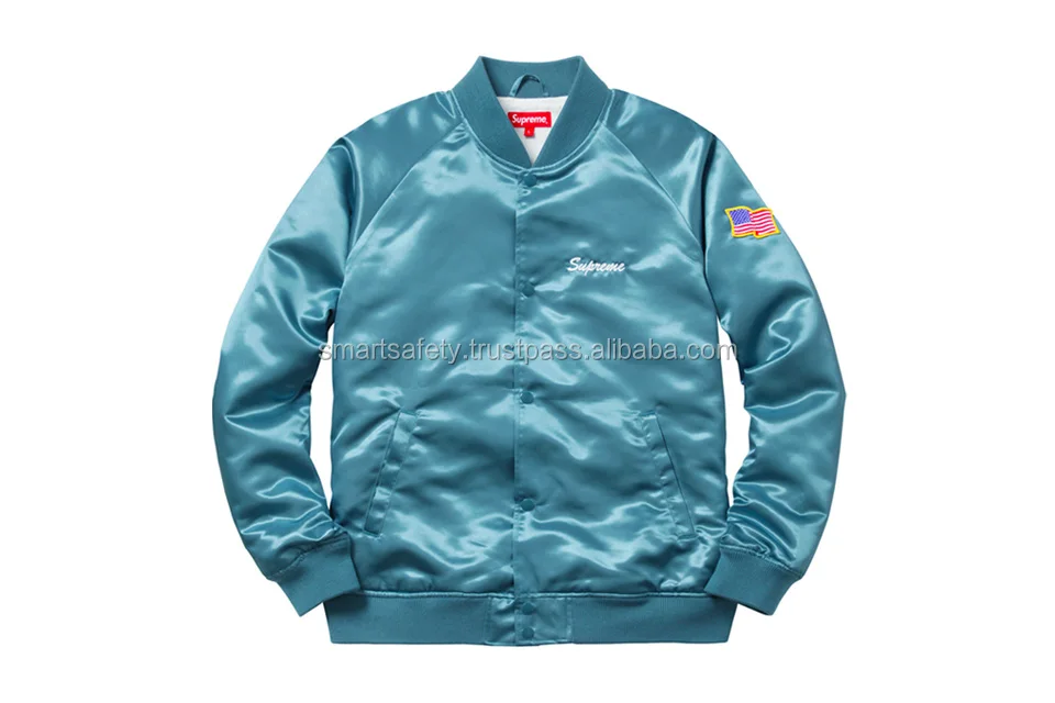 Red Satin Varsity Jacket