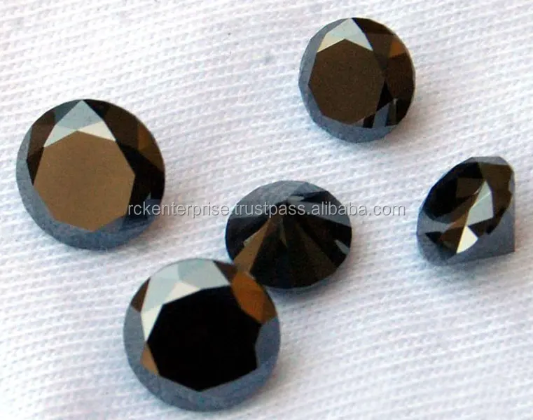 5.00 Carat Natural Loose Black Round Brilliant Cut Diamonds lot