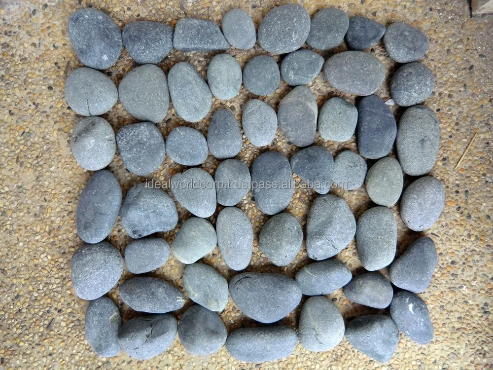 
BLACK FLAT PEBBLE COBBLE STONE 