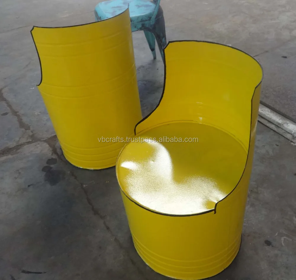 Modern Industrial Unique Oil Barrel Oil Drum Round Metal Cafe Lounge Club Restaurant Multi Color Comfort Chair