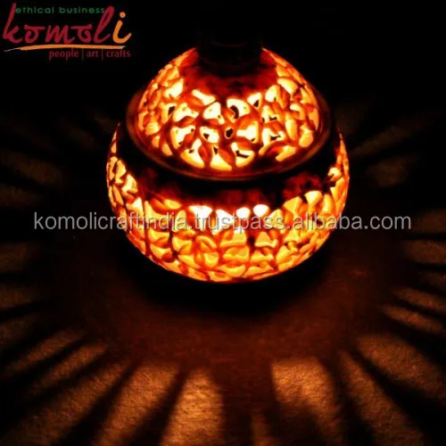 Handmade soap stone carving tea light holder, natural stone candle holder soapstone candle holder