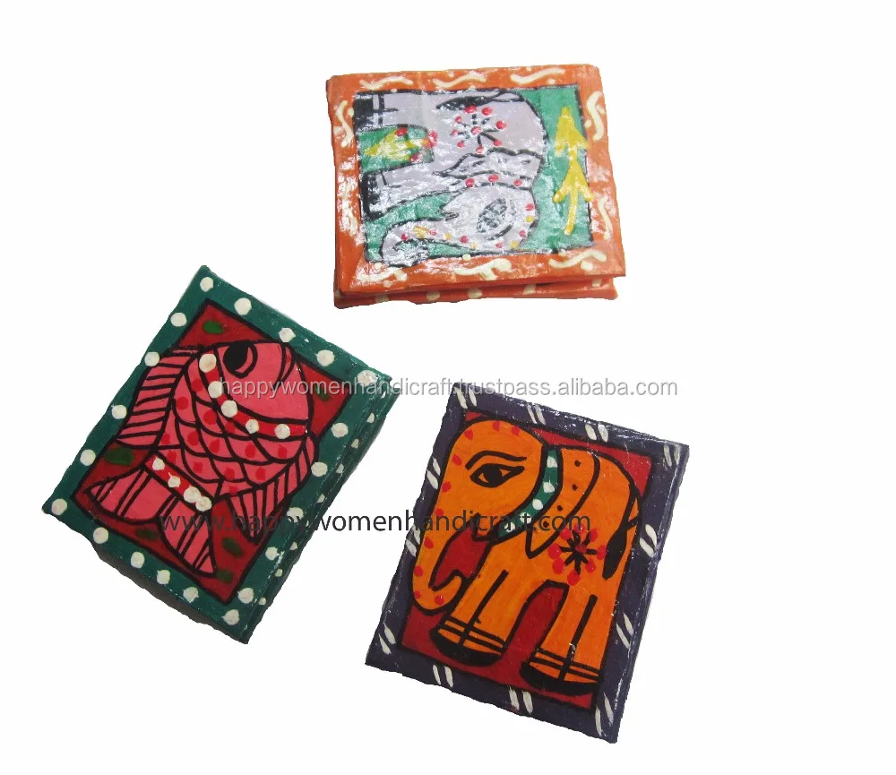Mithila Painting Mirror-pocket mirror with photo phrame