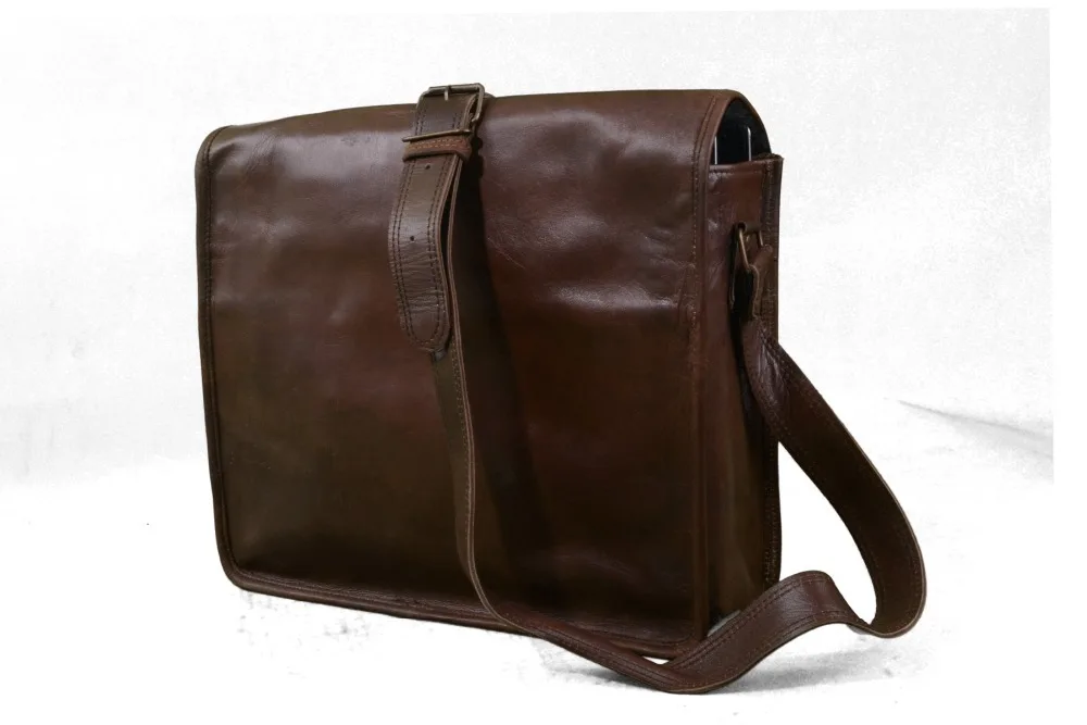 Genuine Leather Laptop Briefcase Custom Logo Office Bags Genuine Office Laptop Messenger Man Luxury Soft Crossbody Shoulder Bags