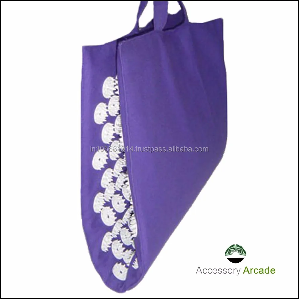 
Acupressure massage mat with pyramid shaped Nailed Buttons fused without glue on Special machines 