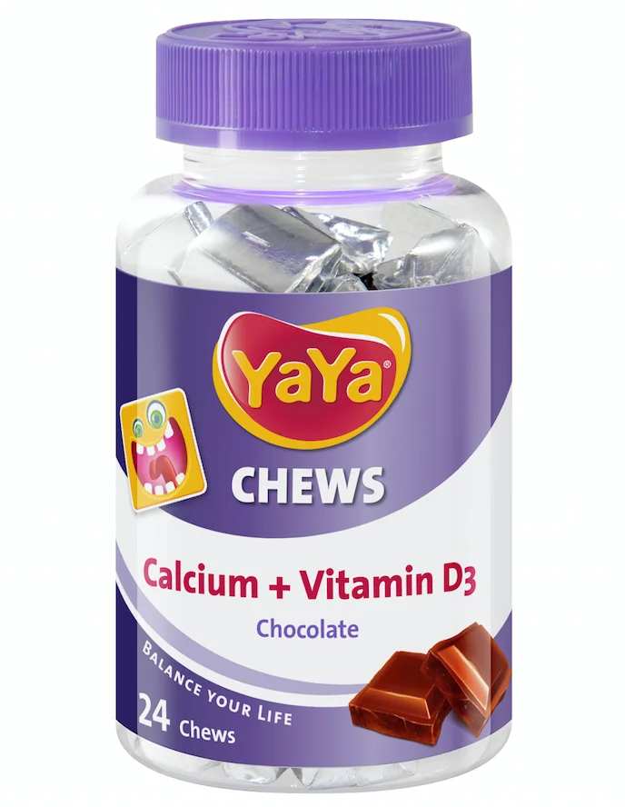
Vitamin Chews - YaYaChews Calcium + Vitamin D3 (Chocolate) - Certified - Private Label 