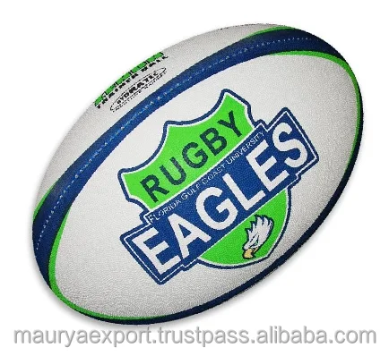 Professional Hand-Sewn Rugby Ball Promotional Merchandise Made of Latex Bladder Rubber for Training Use