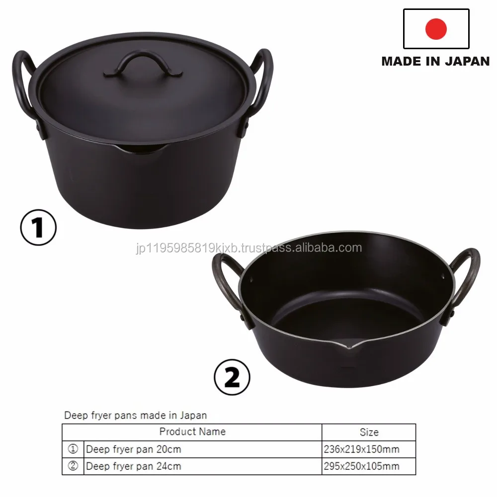 High-end and easy to clean non-stick frying pan with solid cast iron made in Japan