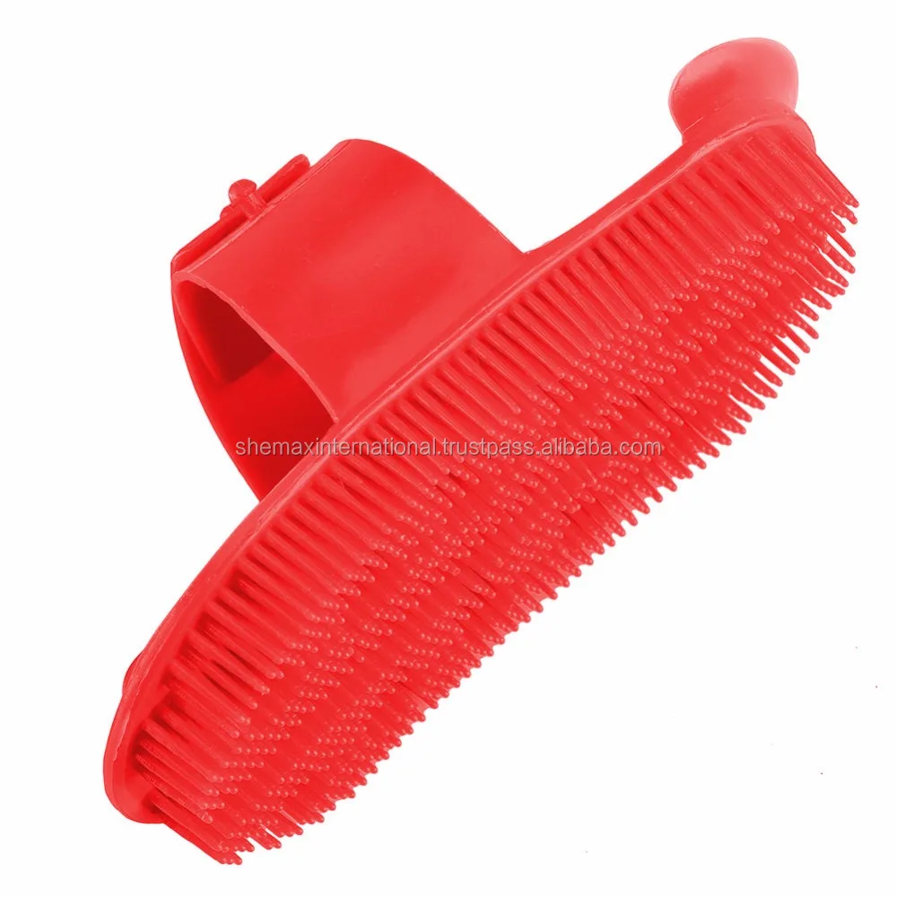 Shemax Horse Remove Mud Dirt Body Brush Plastic Curry Comb Pony Cattle Grooming Brush