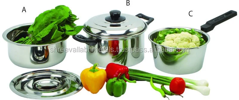 Stainless Steel Cookware Set With Handle