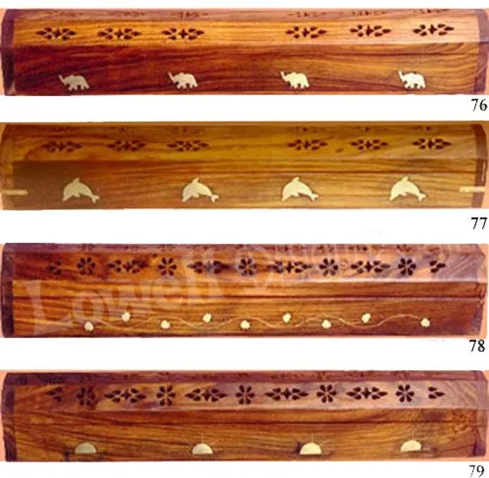 12 inches wooden coffin style incense burner/holder is well crafted