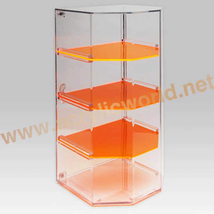 Acrylic tabletop rotating cellphone charger display stand phone accessories display shelf