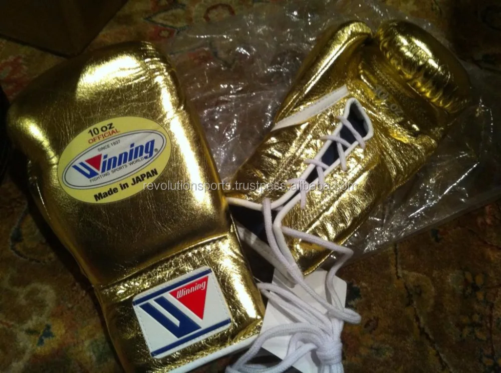 100% Exotic Cowhide leather boxing gloves Lace up Designs GOLD 2018 Best sellers