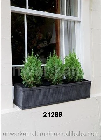 Galvanized Black Finish Flower Vase Decorative for Home Window Garden & Balcony