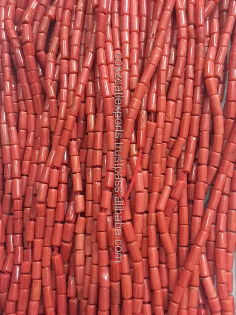 sea bamboo natural red coral Gemstone beads supply