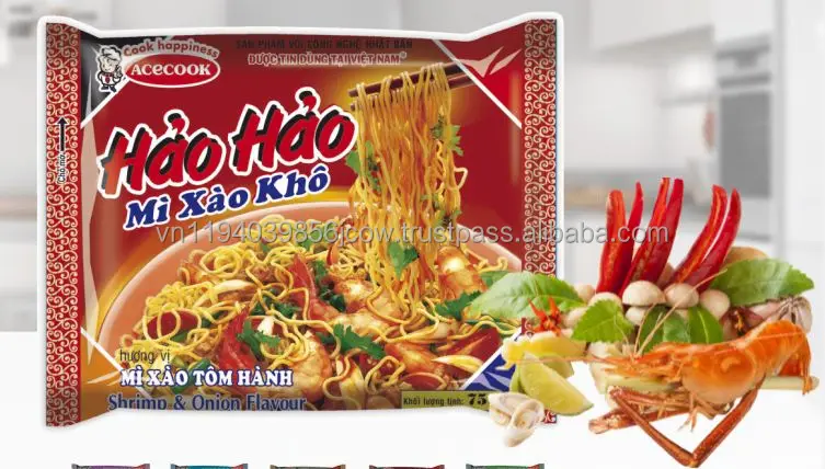 WHOLESALE HAO HAO INSTANT NOODLES SHRIMP AND ONION FLAVOUR 75 GR