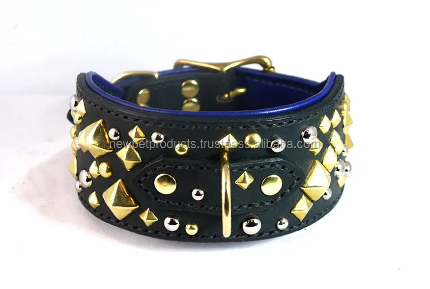 Factory Wholesale Price Genuine 100% Personalized Customized Leather Dog Collars for Lovely Pets