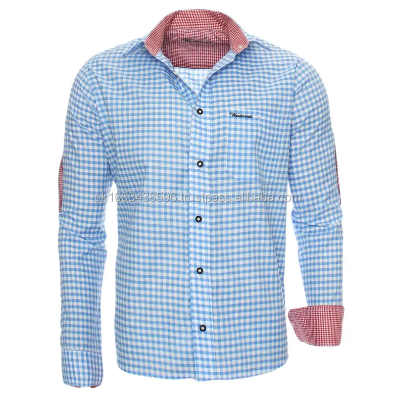 Trachten hemden traditional german shirt bavarian men shirt oktoberfest hemden men wear checkered 100% cotton long sleeve shirt