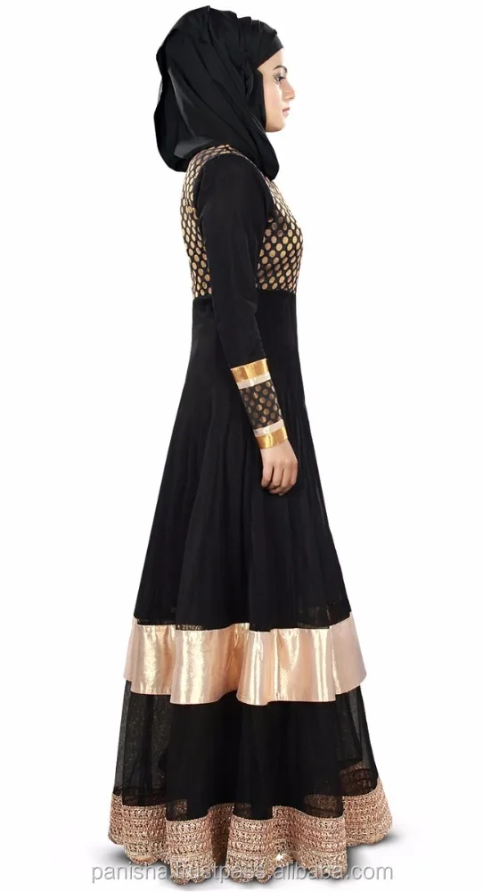 Masudah Black Embroidered Abaya Maxi Dress latest 2020 designer girls womens ladies wear low price indian pakistani